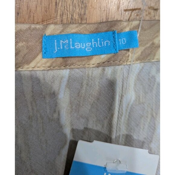 J McLaughlin Skirt Leopard Neutral Size 10 Lightweight Bias Cut Silky Feminine - Picture 3 of 9